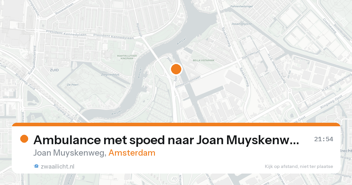 Ambulance met spoed naar Joan Muyskenweg in Amsterdam — 17 aug 2026