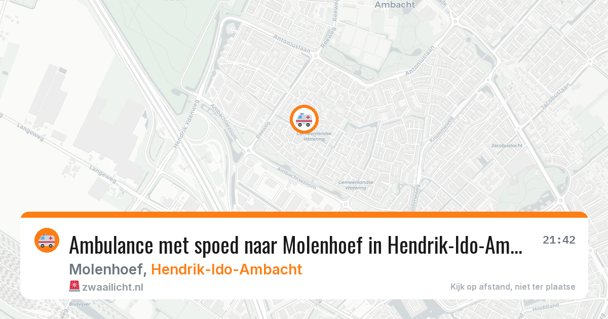 Ambulance met spoed naar Molenhoef in Hendrik-Ido-Ambacht — 19 jun 2026