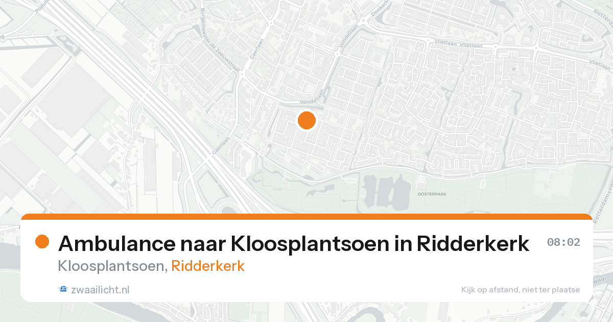 Ambulance naar Kloosplantsoen in Ridderkerk — 22 aug 2026