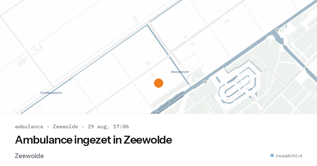 Ambulance ingezet in Zeewolde — 29 aug 2026