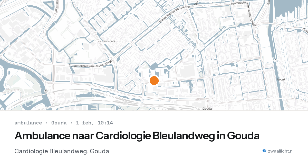 Ambulance naar Cardiologie Bleulandweg in Gouda — 1 feb 2026