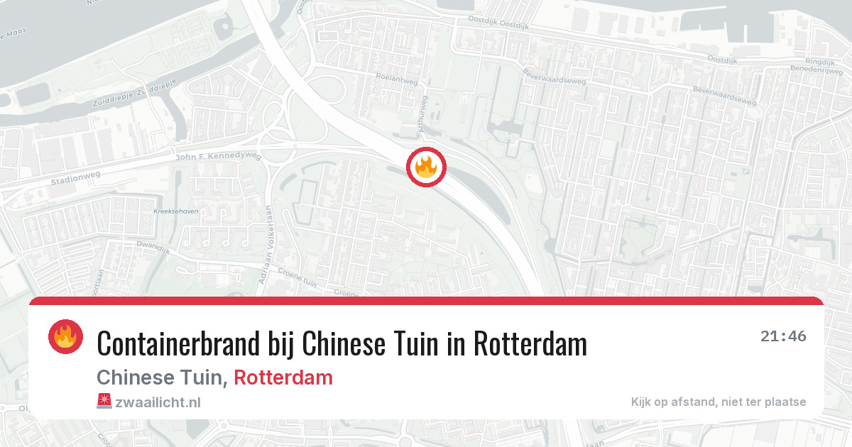 Containerbrand bij Chinese Tuin in Rotterdam — 17 mrt 2026