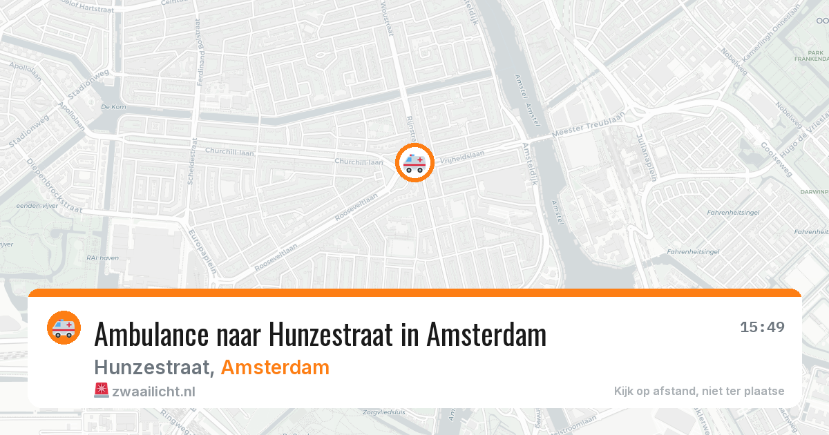 Ambulance naar Hunzestraat in Amsterdam — 4 jul 2026