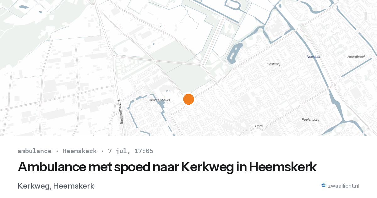Ambulance met spoed naar Kerkweg in Heemskerk — 7 jul 2026