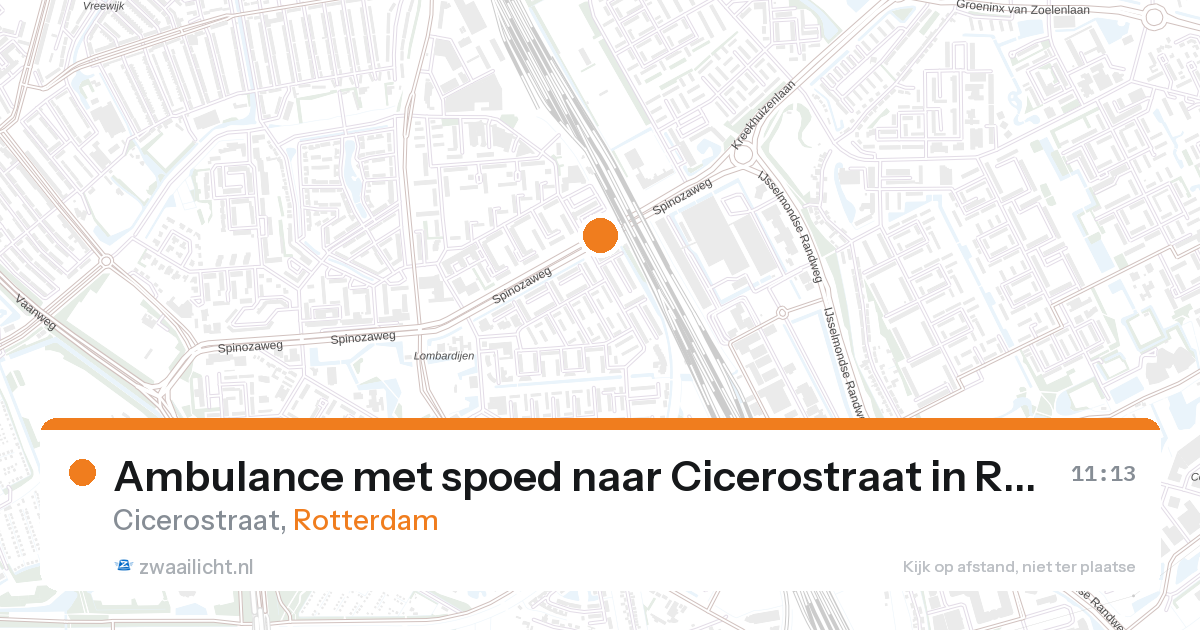 Ambulance met spoed naar Cicerostraat in Rotterdam — 28 aug 2026