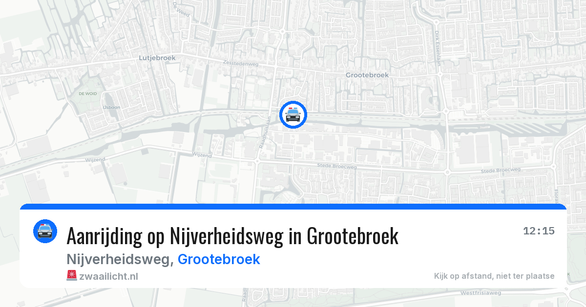 Aanrijding op Nijverheidsweg in Grootebroek — 27 jul 2026
