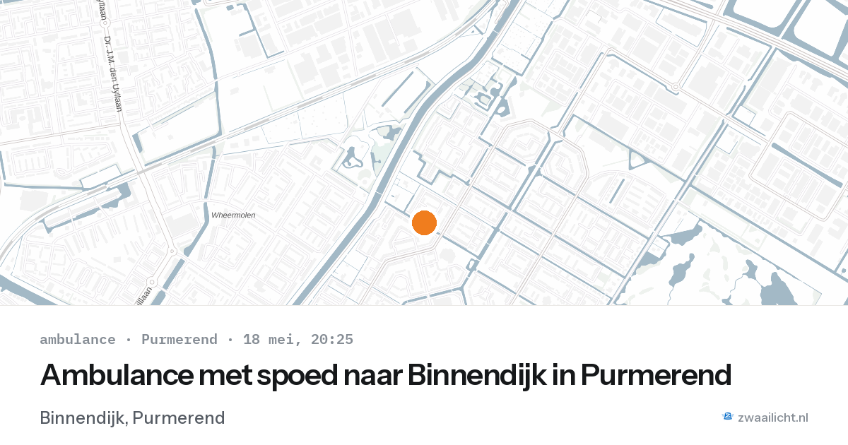 Ambulance met spoed naar Binnendijk in Purmerend — 18 mei 2026