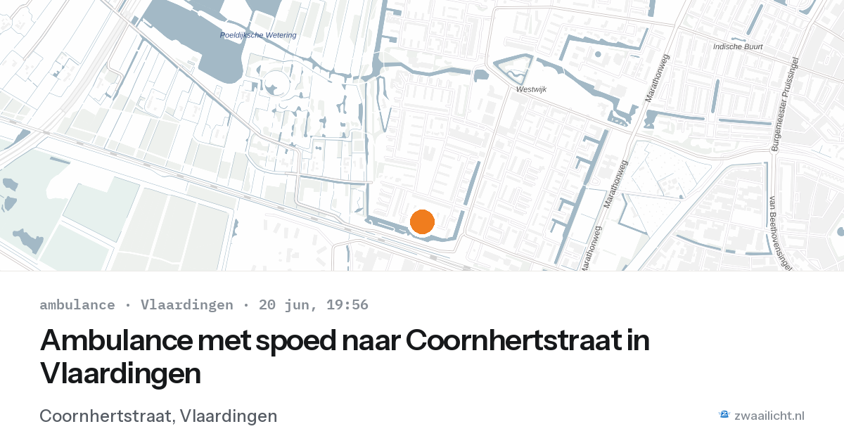 Ambulance met spoed naar Coornhertstraat in Vlaardingen — 20 jun 2026