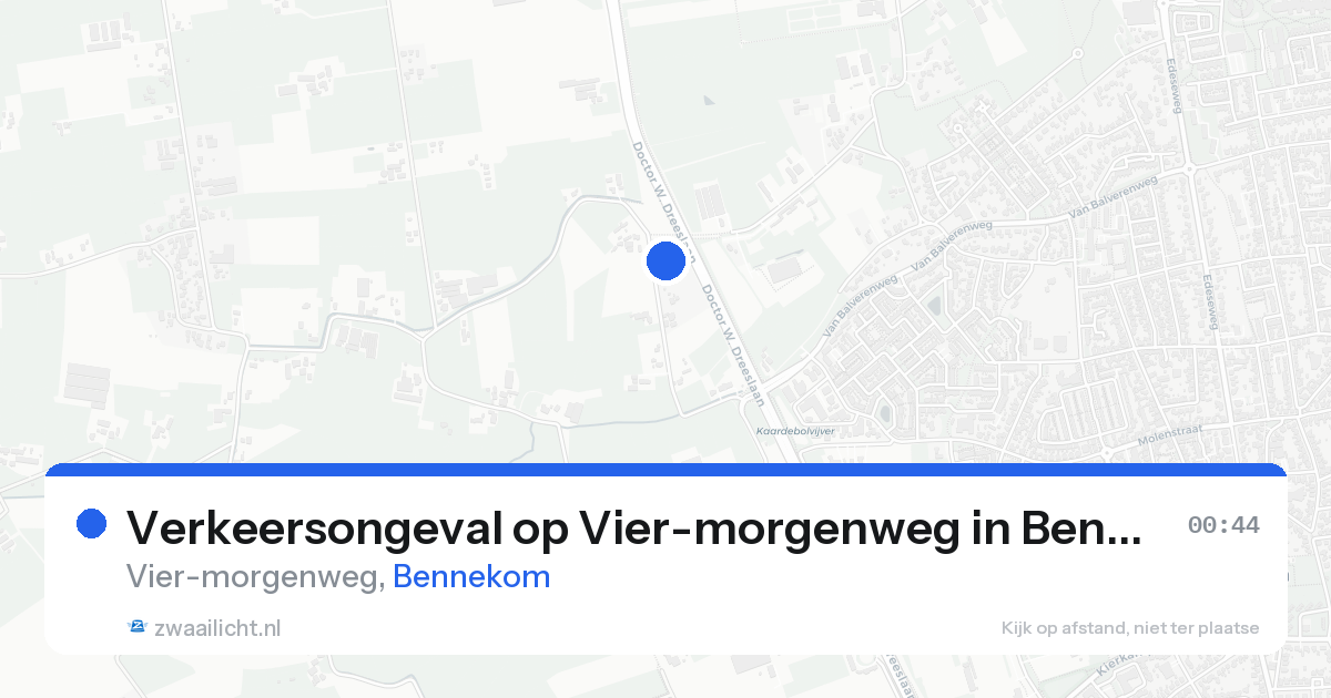 Verkeersongeval op Vier-morgenweg in Bennekom — 15 aug 2026