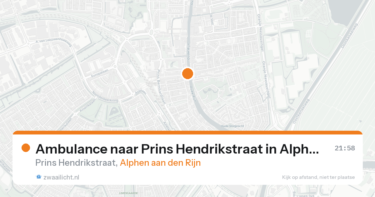 Ambulance naar Prins Hendrikstraat in Alphen aan den Rijn — 21 aug 2026