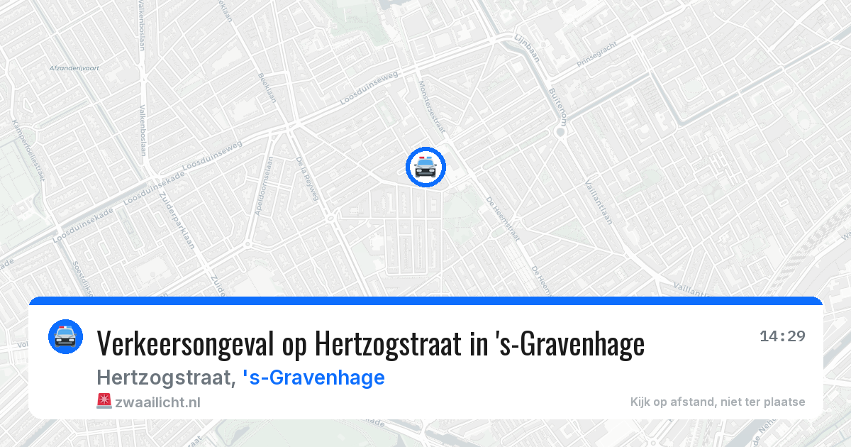 Verkeersongeval op Hertzogstraat in 's-Gravenhage — 29 jun 2026