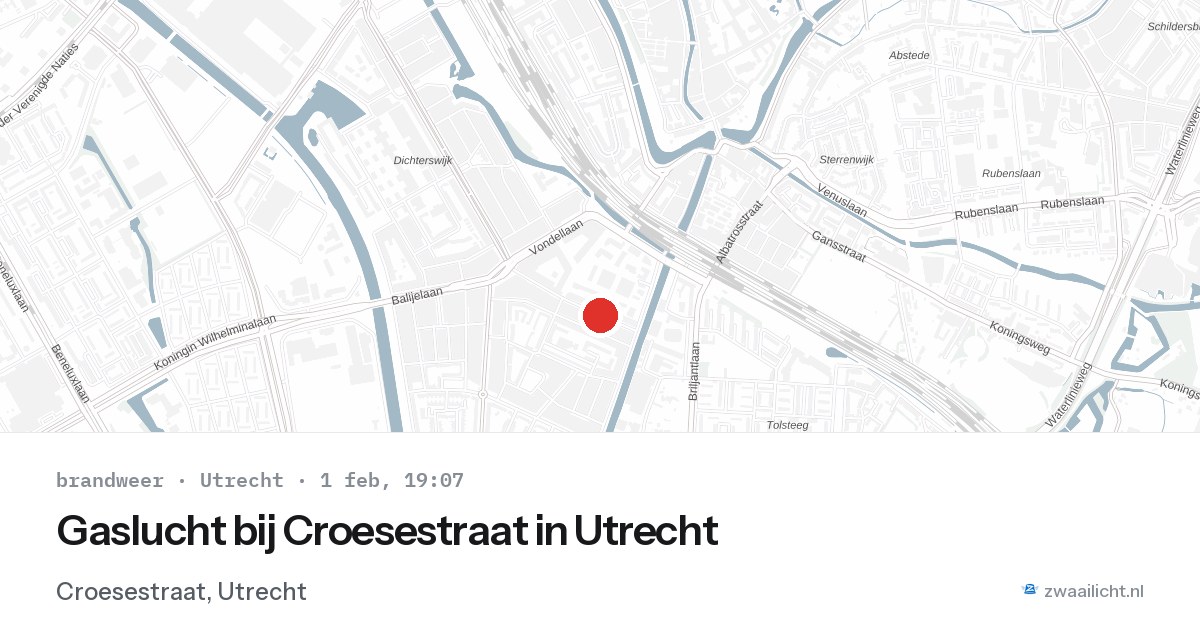Gaslucht bij Croesestraat in Utrecht — 1 feb 2026
