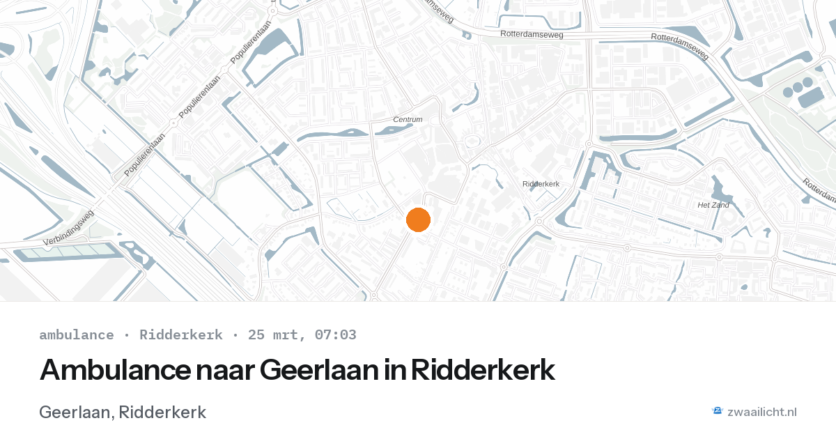 Ambulance naar Geerlaan in Ridderkerk — 25 mrt 2026