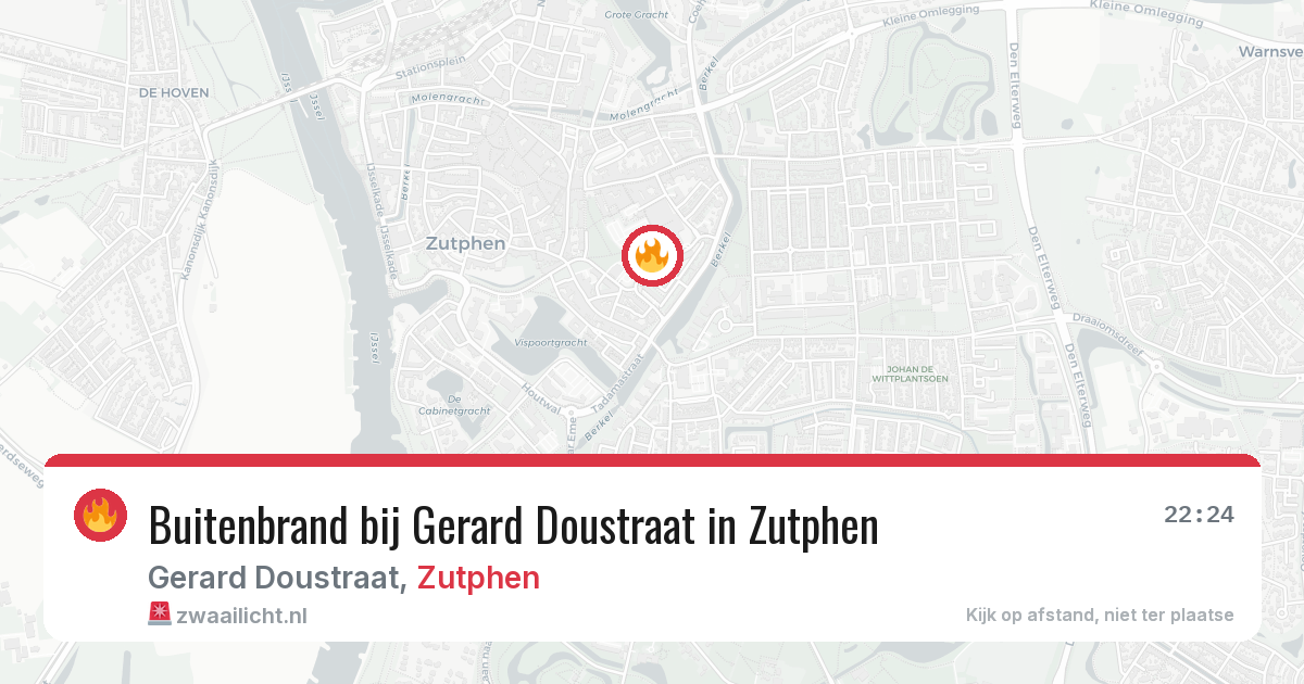 Buitenbrand bij Gerard Doustraat in Zutphen — 10 jul 2026
