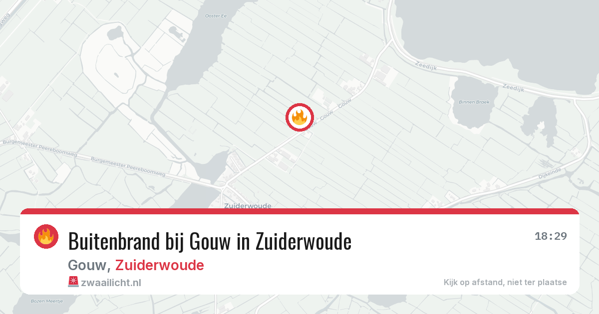Buitenbrand bij Gouw in Zuiderwoude — 15 mei 2026