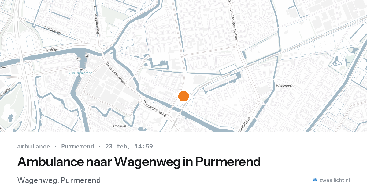Ambulance naar Wagenweg in Purmerend — 23 feb 2026