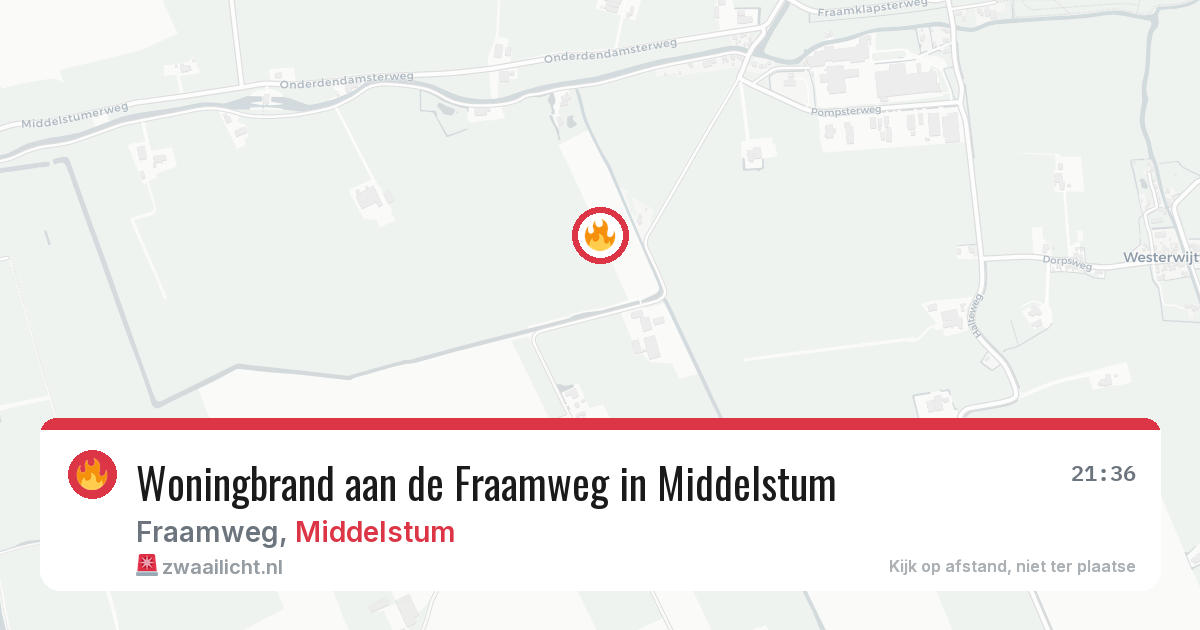Woningbrand aan de Fraamweg in Middelstum — 9 mei 2026