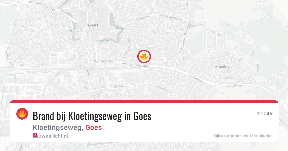 Brand bij Kloetingseweg in Goes — 12 apr 2026