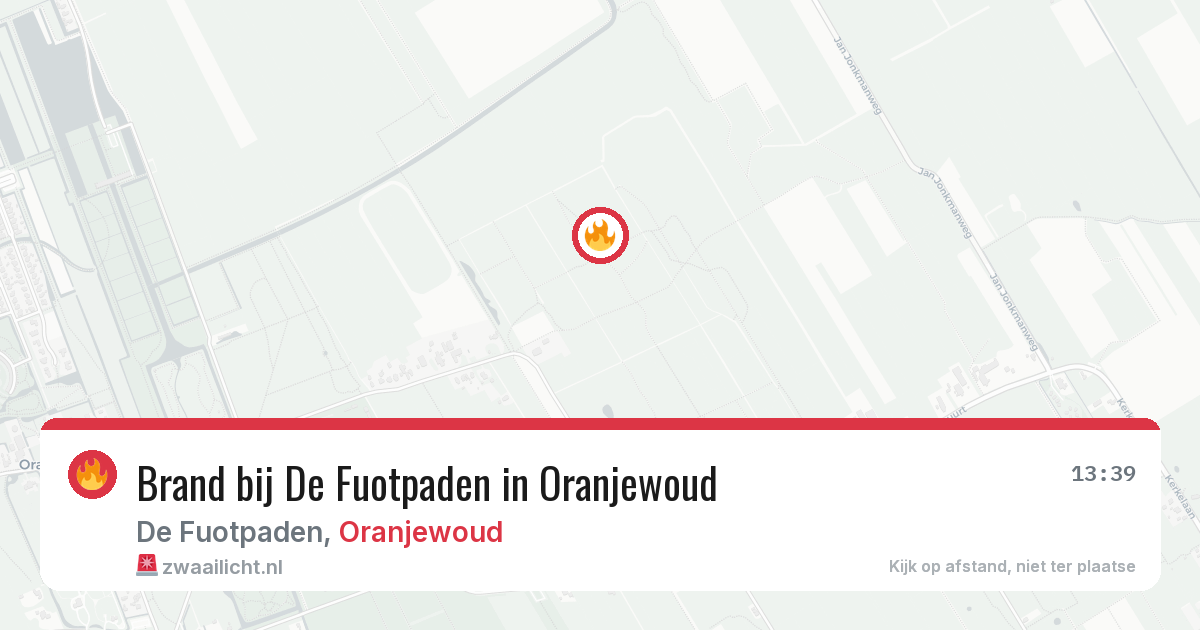 Brand bij De Fuotpaden in Oranjewoud — 9 apr 2026