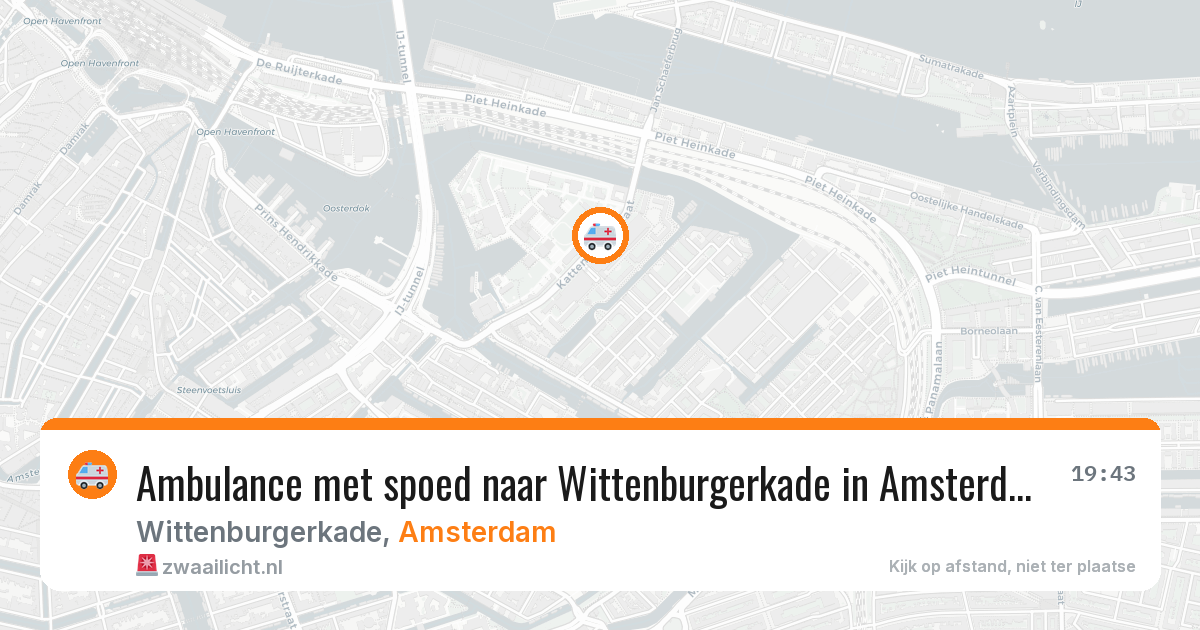 Ambulance met spoed naar Wittenburgerkade in Amsterdam — 4 jun 2026