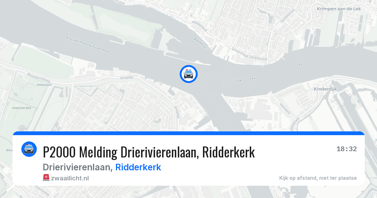 P2000 Melding Drierivierenlaan, Ridderkerk — 28 jul 2026