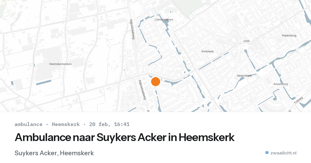 Ambulance naar Suykers Acker in Heemskerk — 20 feb 2026