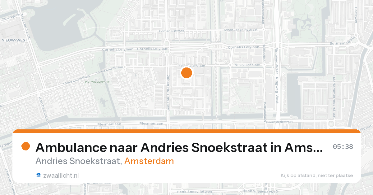 Ambulance naar Andries Snoekstraat in Amsterdam — 16 aug 2026