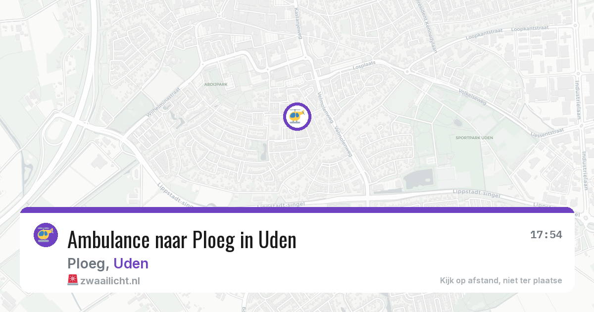 Ambulance naar Ploeg in Uden — 4 aug 2026