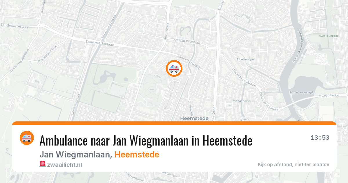 Ambulance naar Jan Wiegmanlaan in Heemstede — 16 jun 2026