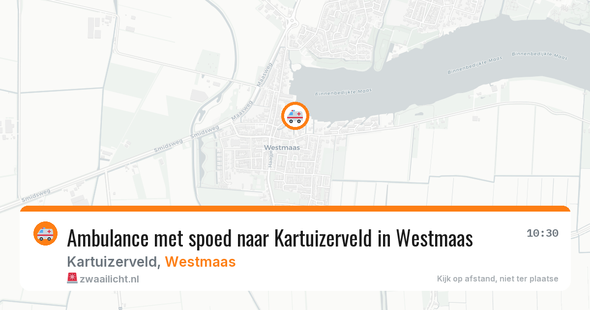 Ambulance met spoed naar Kartuizerveld in Westmaas — 30 jul 2026
