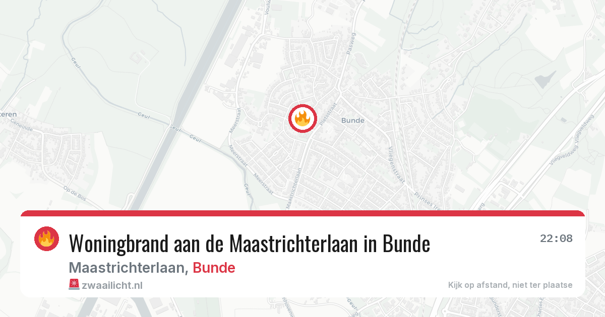 Woningbrand aan de Maastrichterlaan in Bunde — 13 mrt 2026