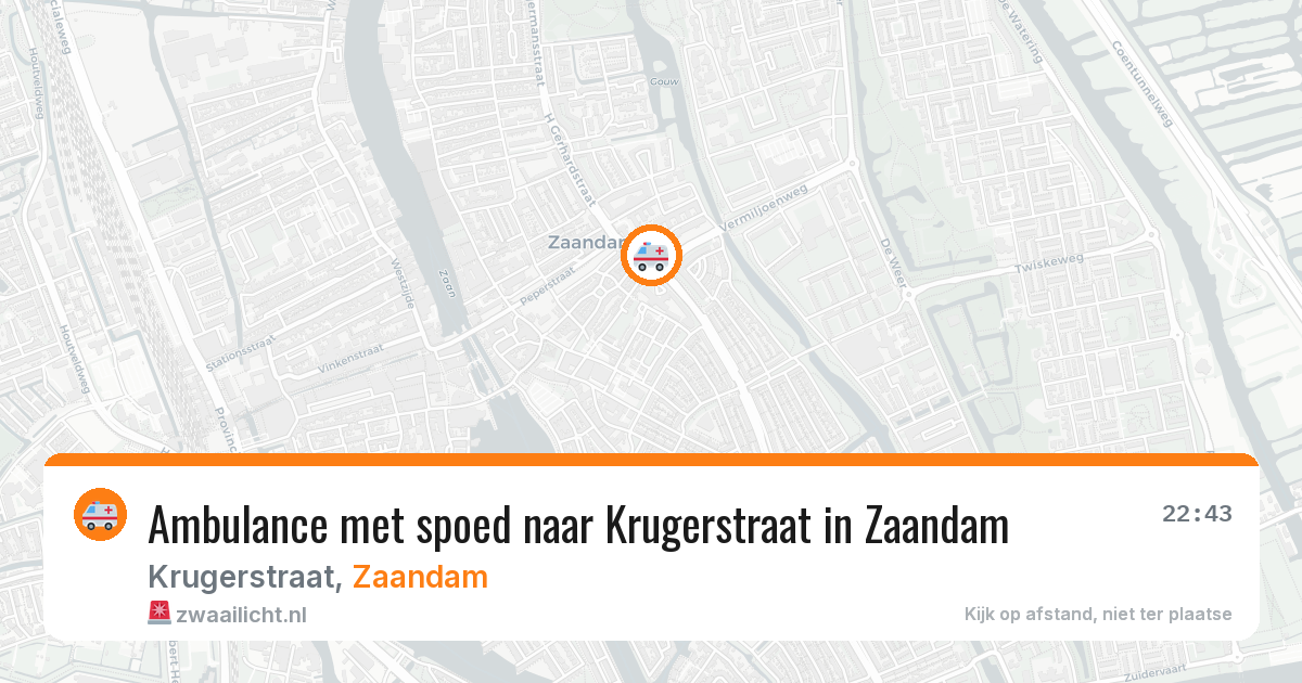Ambulance met spoed naar Krugerstraat in Zaandam — 21 apr 2026