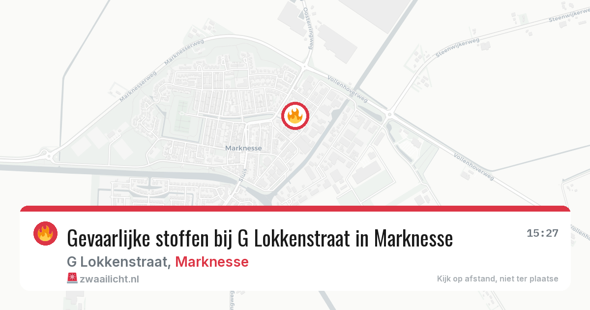 Gevaarlijke stoffen bij G Lokkenstraat in Marknesse — 22 jul 2026