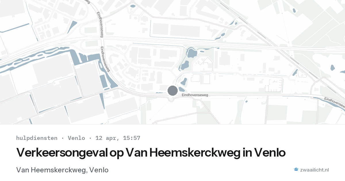 Verkeersongeval op Van Heemskerckweg in Venlo — 12 apr 2026