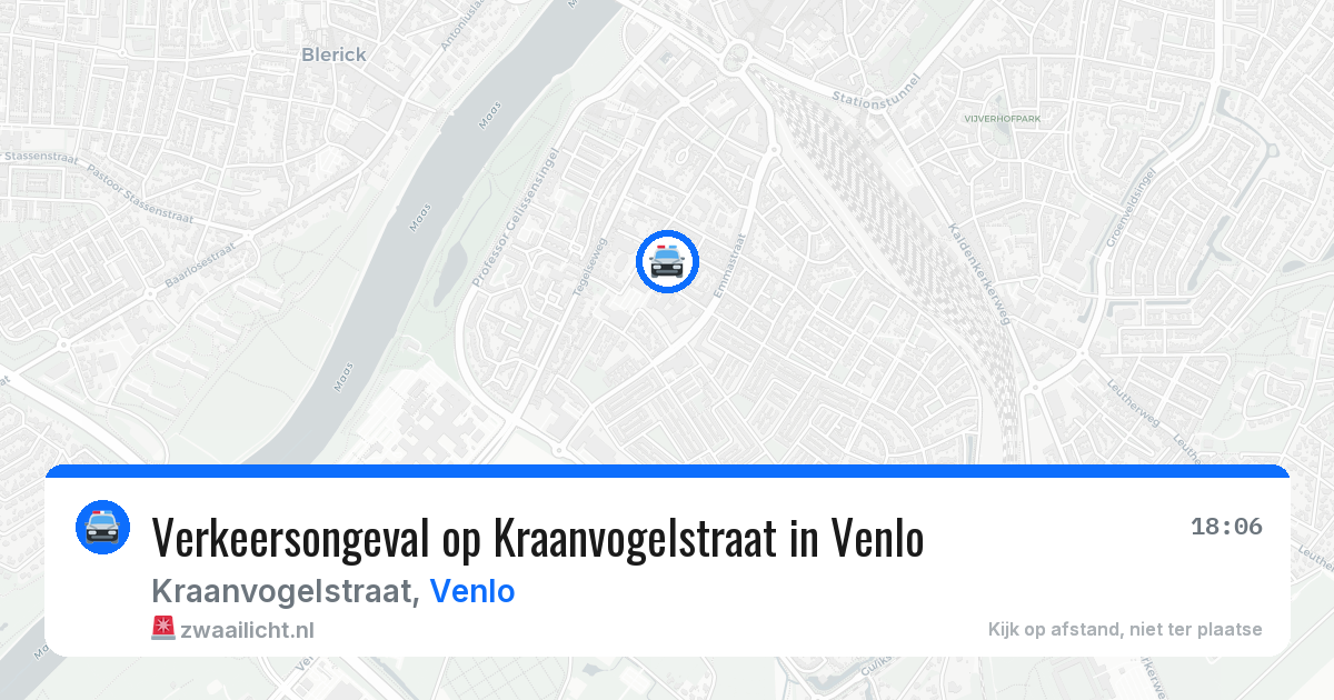 Verkeersongeval op Kraanvogelstraat in Venlo — 22 apr 2026
