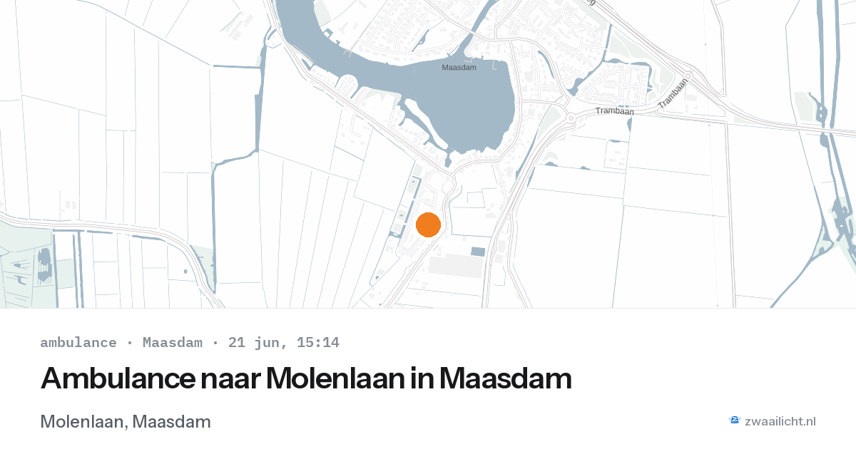 Ambulance naar Molenlaan in Maasdam — 21 jun 2026