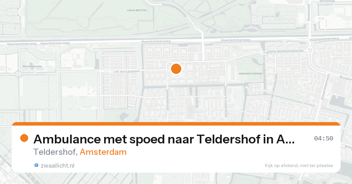 Ambulance met spoed naar Teldershof in Amsterdam — 31 mei 2026
