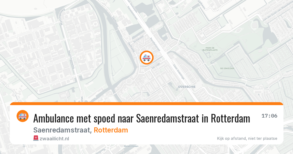 Ambulance met spoed naar Saenredamstraat in Rotterdam — 29 mei 2026
