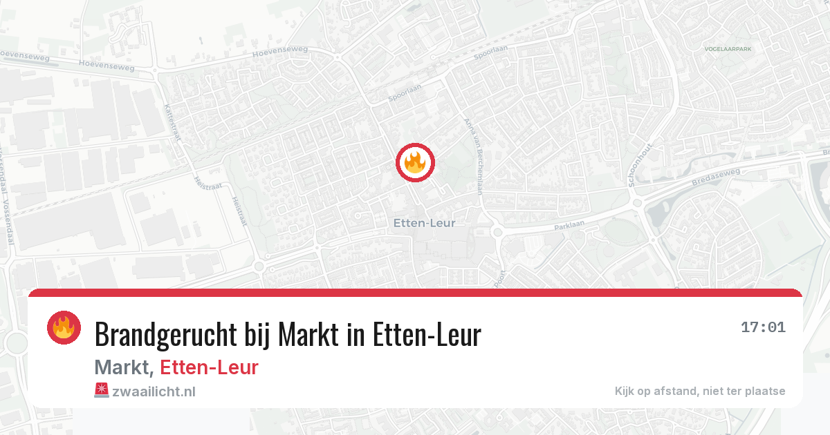 Brandgerucht bij Markt in Etten-Leur — 10 jul 2026