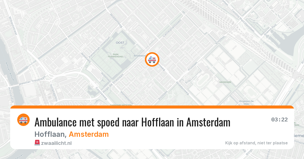 Ambulance met spoed naar Hofflaan in Amsterdam — 8 aug 2026