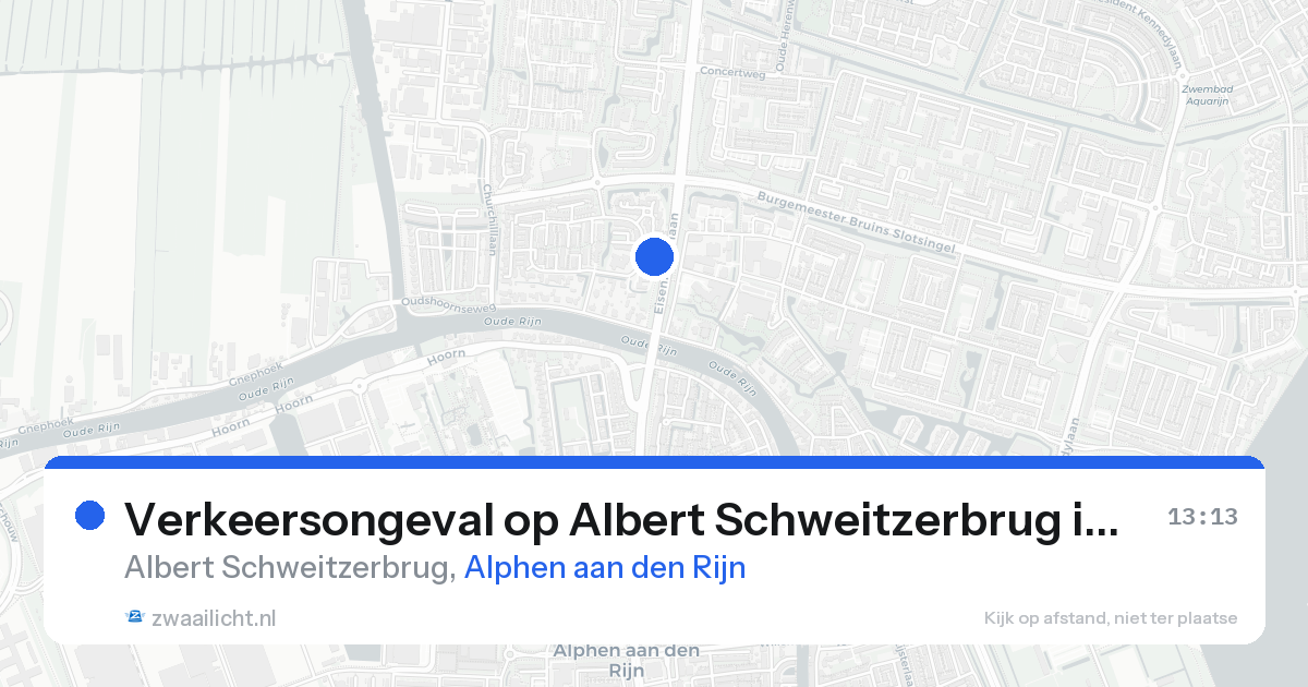 Verkeersongeval op Albert Schweitzerbrug in Alphen aan den Rijn — 11 jun 2026
