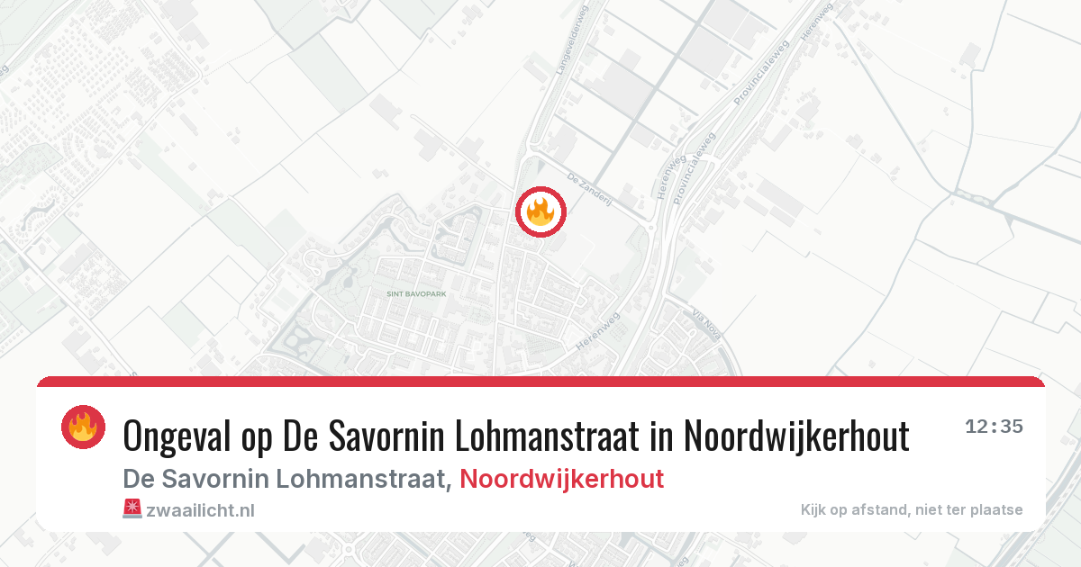 Ongeval op De Savornin Lohmanstraat in Noordwijkerhout — 12 aug 2026