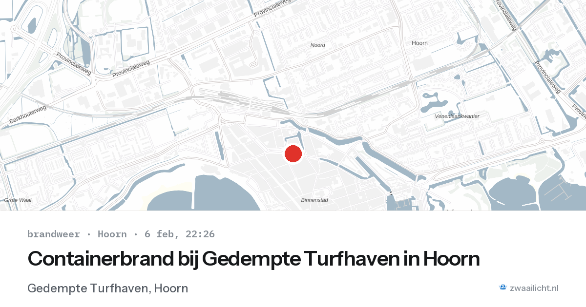 Containerbrand bij Gedempte Turfhaven in Hoorn — 6 feb 2026