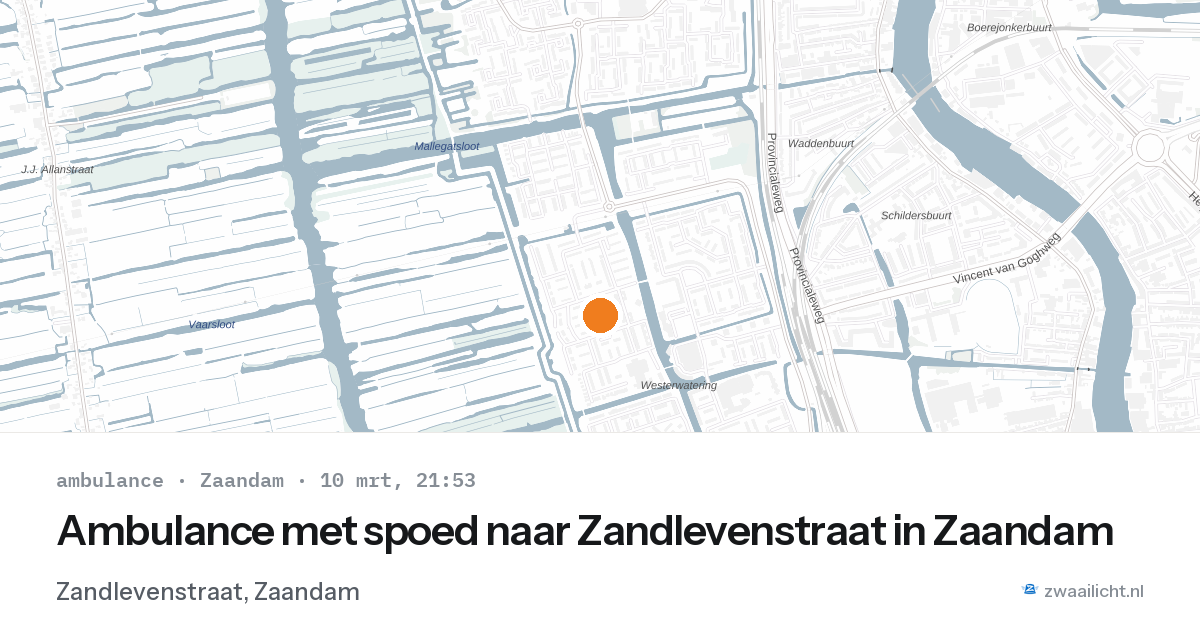 Ambulance met spoed naar Zandlevenstraat in Zaandam — 10 mrt 2026