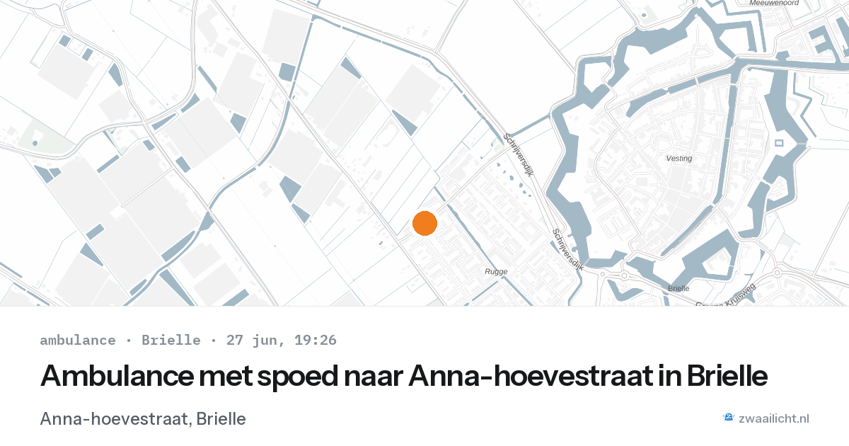Ambulance met spoed naar Anna-hoevestraat in Brielle — 27 jun 2026