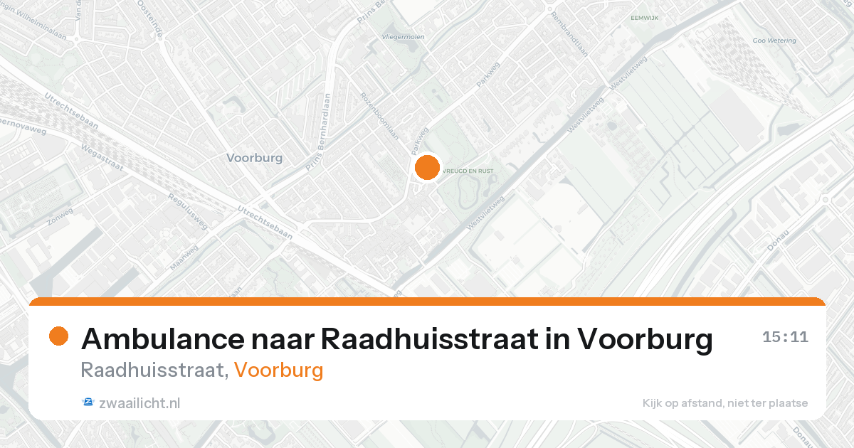 Ambulance naar Raadhuisstraat in Voorburg — 15 aug 2026