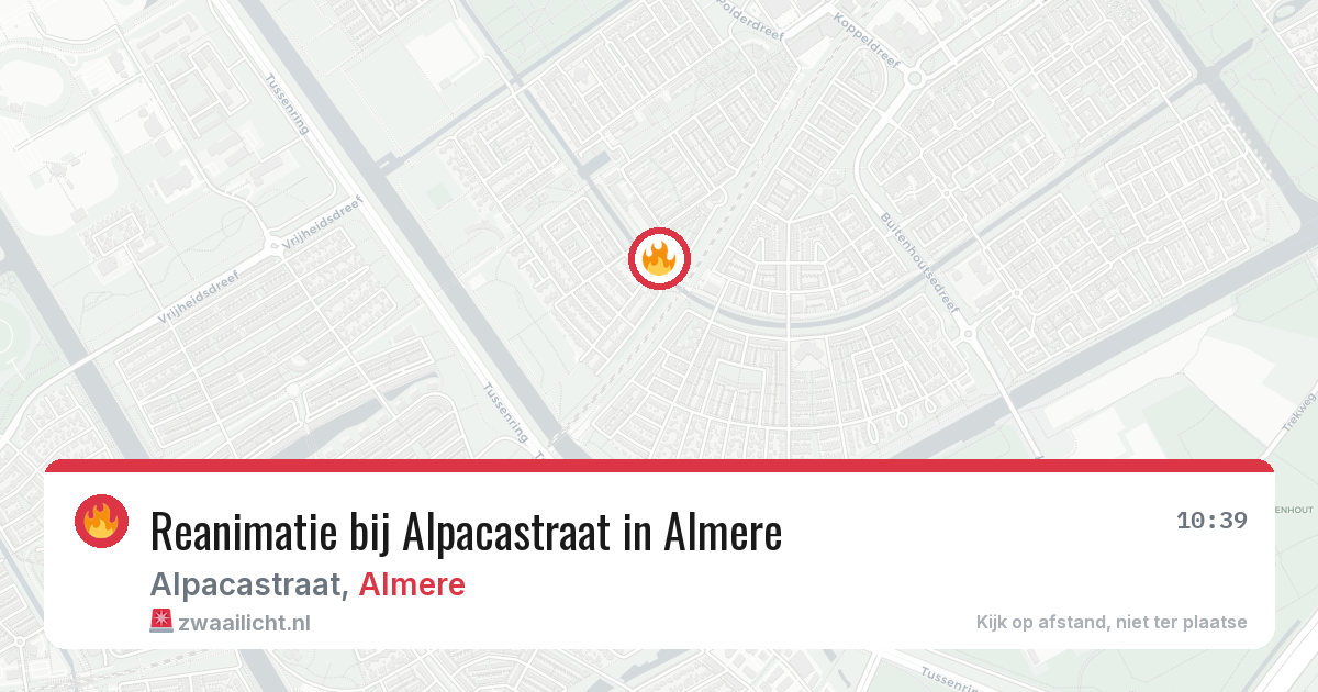 Reanimatie bij Alpacastraat in Almere — 16 mei 2026