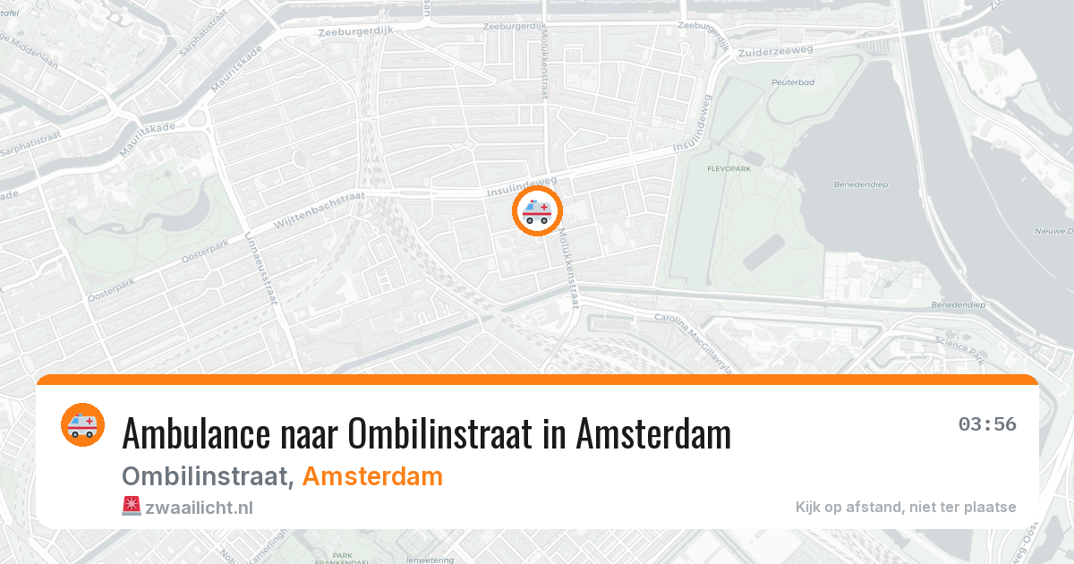 Ambulance naar Ombilinstraat in Amsterdam — 3 aug 2026