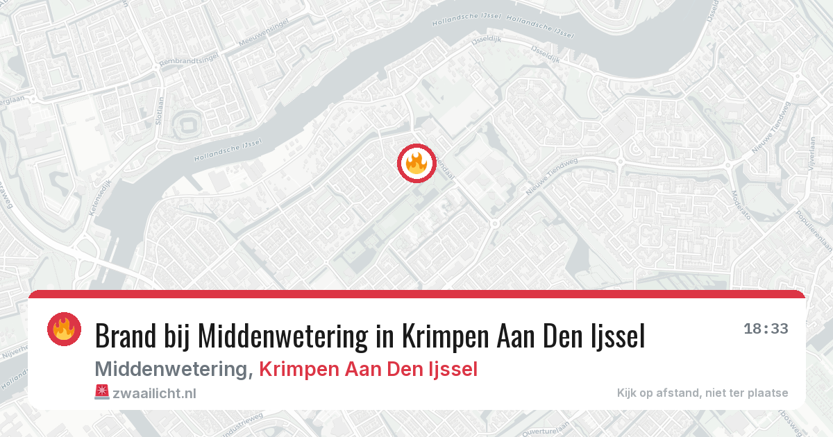 Brand bij Middenwetering in Krimpen Aan Den Ijssel — 31 jul 2026