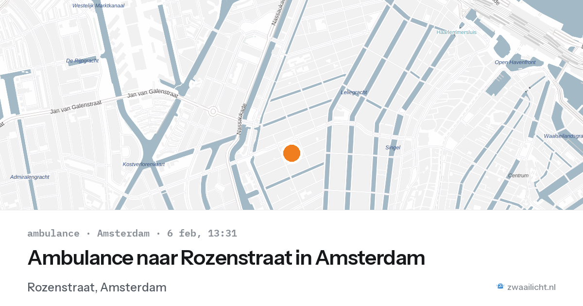 Ambulance naar Rozenstraat in Amsterdam — 6 feb 2026